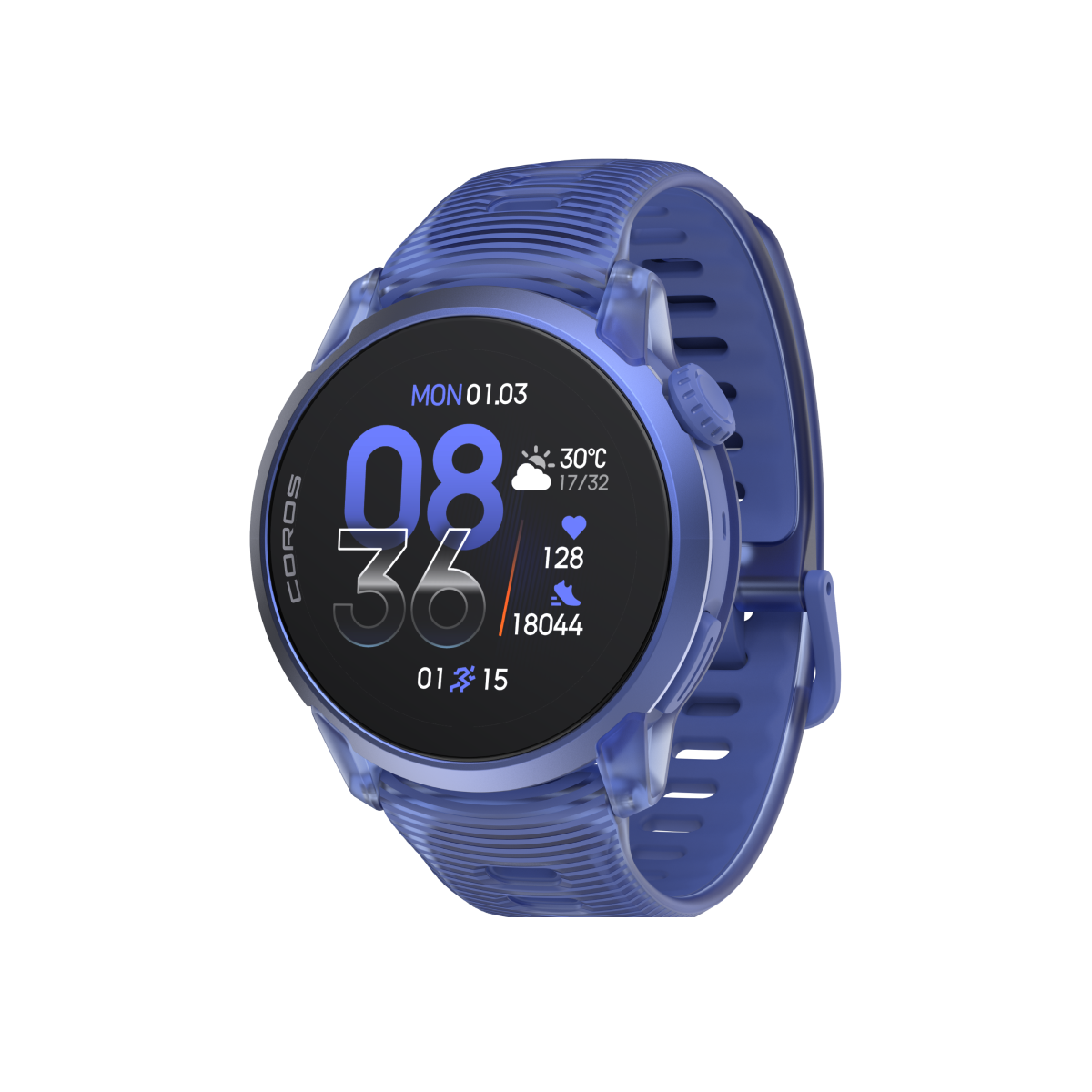 Front three-quarter view of COROS PACE 4 Ultraviolet Silicone